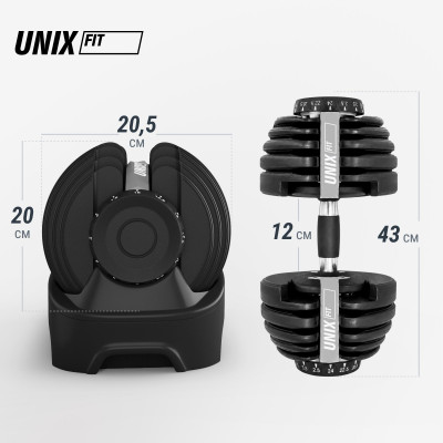 Гантель со ступенчатой регулировкой UNIX Fit 24 кг Гантель со ступенчатой регулировкой UNIX Fit 24 кг