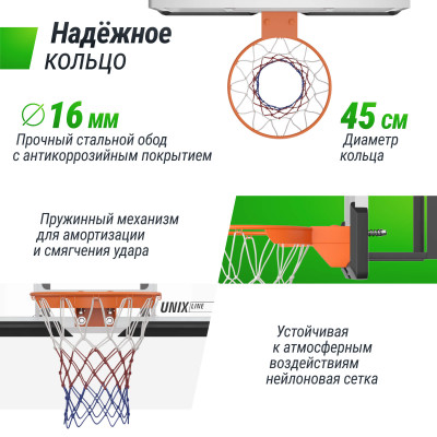 Баскетбольный щит UNIX Line B-Backboard-PC 50