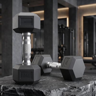 Гантель гексагональная UNIX Fit обрезиненная 7,5 кг, 2 шт. Гантель гексагональная UNIX Fit обрезиненная 7,5 кг, 2 шт.