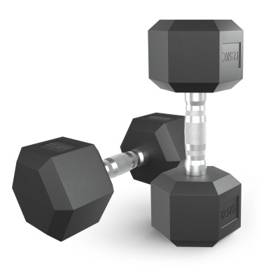 Гантель гексагональная UNIX Fit обрезиненная 12,5 кг, 2 шт.