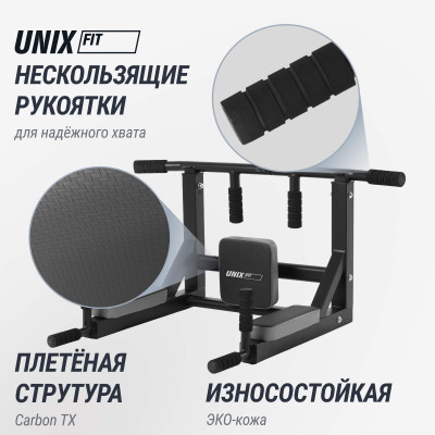 Турник настенный 3 в 1 UNIX Fit для подтягиваний / Pull up 200