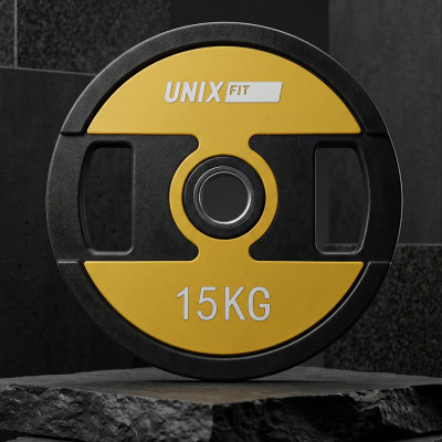 Диск обрезиненный c хватом UNIX Fit PRO 15 кг, 51 мм, 1 шт. Диск обрезиненный c хватом UNIX Fit PRO 15 кг, 51 мм, 1 шт.