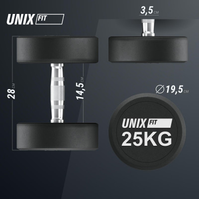 Гантель UNIX Fit PRO круглая обрезиненная 25 кг / шт. Гантель UNIX Fit PRO круглая обрезиненная 25 кг / шт.