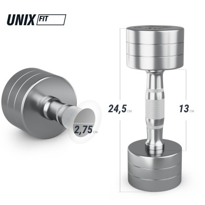 Гантель UNIX Fit PRO круглая хромированная 6 кг, 2 шт. Гантель UNIX Fit PRO круглая хромированная 6 кг, 2 шт.