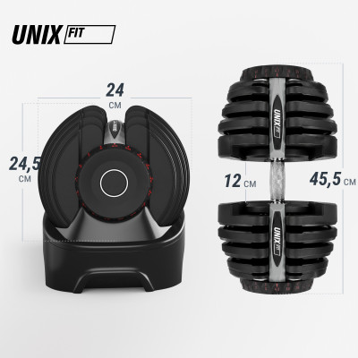 Гантель со ступенчатой регулировкой UNIX Fit 40 кг Гантель со ступенчатой регулировкой UNIX Fit 40 кг