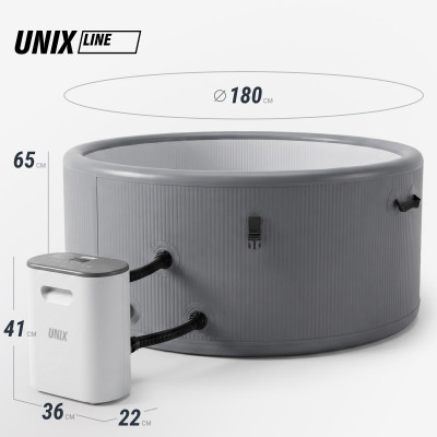Надувной SPA-бассейн UNIX Line Thermal 180 см серый Надувной SPA-бассейн UNIX Line Thermal 180 см серый