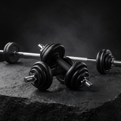 Набор гантелей и штанга UNIX Fit в кейсе 50 кг Набор гантелей и штанга UNIX Fit в кейсе 50 кг