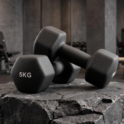 Гантель UNIX Fit неопреновая 5 кг черный, 2 шт. Гантель UNIX Fit неопреновая 5 кг черный, 2 шт.