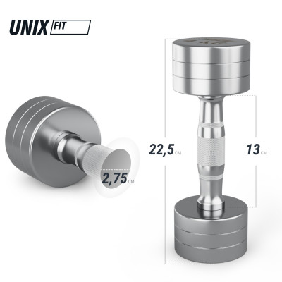 Гантель UNIX Fit PRO круглая хромированная 4 кг, 2 шт. Гантель UNIX Fit PRO круглая хромированная 4 кг, 2 шт.