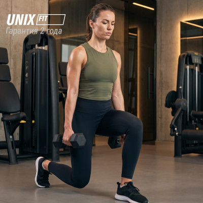 Гантель гексагональная UNIX Fit обрезиненная 5 кг, 2 шт.
