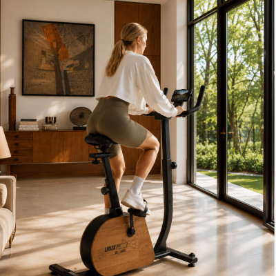 Велотренажер генераторный UNIX Fit BL-380E деревянный / Wood