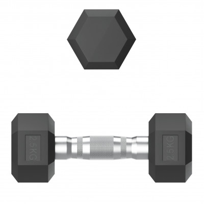 Гантель гексагональная UNIX Fit обрезиненная 2,5 кг, 1 шт.