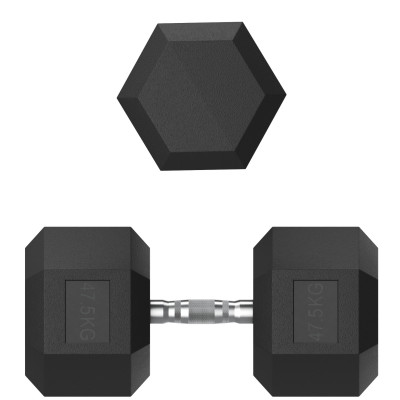 Гантель гексагональная UNIX Fit обрезиненная 47,5 кг, 2 шт.