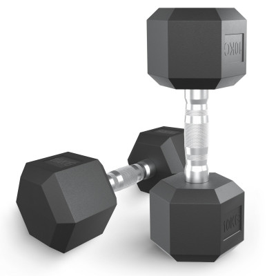 Гантель гексагональная UNIX Fit обрезиненная 10 кг / шт.