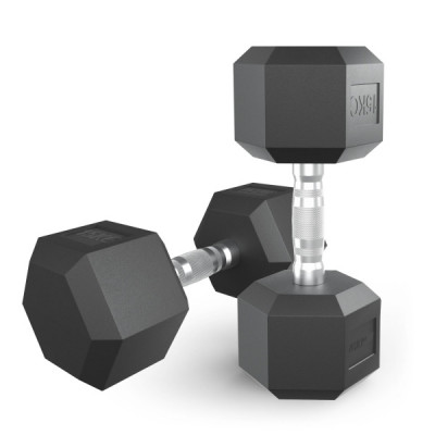 Гантель гексагональная UNIX Fit обрезиненная 15 кг, 2 шт.