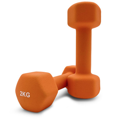 Гантель UNIX Fit неопреновая 2 кг Orange, 2 шт.