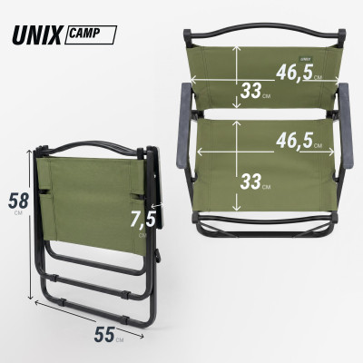 Стул складной UNIX Camp Kinetik взрослый зеленый Стул складной UNIX Camp Kinetik взрослый зеленый