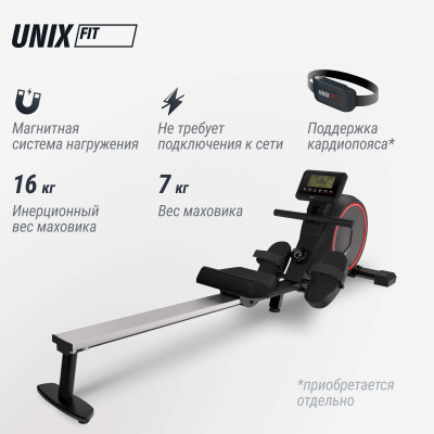 Гребной тренажер UNIX Fit механическая нагрузка / Techno Rower 410