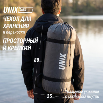 Матрас самонадувающийся UNIX Camp 195х80х10 см серый Матрас самонадувающийся UNIX Camp 195х80х10 см серый
