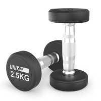 Гантель UNIX Fit PRO круглая обрезиненная 2,5 кг, 2 шт.
