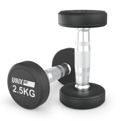 Гантель UNIX Fit PRO круглая обрезиненная 2,5 кг, 2 шт.