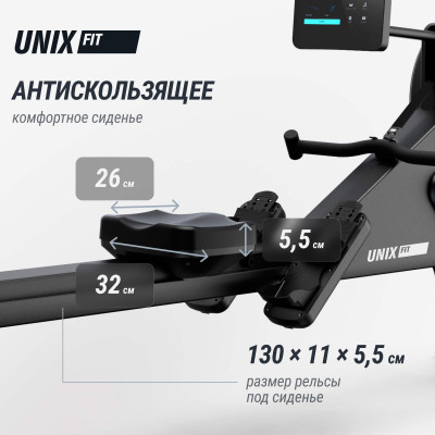 Гребной тренажер UNIX Fit Air (10.1 TFT) магнитный / Magnetic Rower-1100 PRO