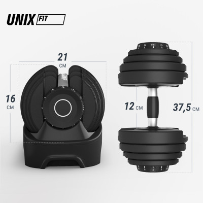 Гантель со ступенчатой регулировкой UNIX Fit 16 кг Гантель со ступенчатой регулировкой UNIX Fit 16 кг