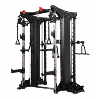 Мультикомплекс на базе машины Смита с кроссовером с двумя весовыми стеками по 90,5 кг Мультикомплекс на базе машины Смита с кроссовером с двумя весовыми стеками по 90,5 кг