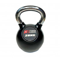 Гиря 28 кг обрезиненная с хромированной ручкой