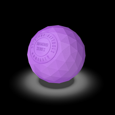 Набор из двух массажных мячей с кистевым эспандером пурпурный