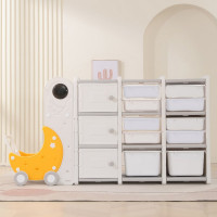 Стеллаж для игрушек UNIX Kids Moon 13 (3 полки + 10 ящиков) Стеллаж для игрушек UNIX Kids Moon 13 (3 полки + 10 ящиков)