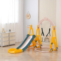 Горка с качелями UNIX Kids Funny Car (138 cm) Yellow Горка с качелями UNIX Kids Funny Car (138 cm) Yellow