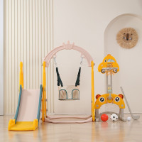 Горка с качелями и баскетбольной стойкой UNIX Kids Funny Car (160 cm) Yellow Горка с качелями и баскетбольной стойкой UNIX Kids Funny Car (160 cm) Yellow