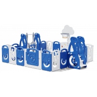 Манеж UNIX Kids SUPREME Music 200x240 Blue с качелями